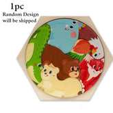 Hexagon Shape Wooden Stacking Puzzle 1 Pc Random Design Will Be Shipped - EKT3246